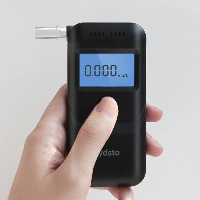 Black household alcohol tester for breath analysis and drunk driving prevention