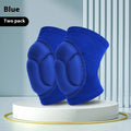 Black and blue free size knee pads with thick sponge padding for volleyball, dance, hiking protection