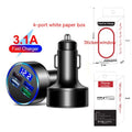 Black multi-port car charger for vehicle cigarette lighter with multiple USB ports