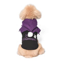 Black and orange two-piece Halloween dog costume with sweater and shawl