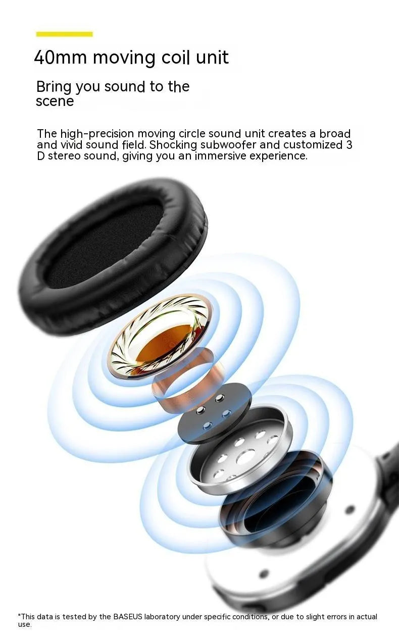Wireless black sports gaming headset with over-ear design showing Bluetooth connectivity