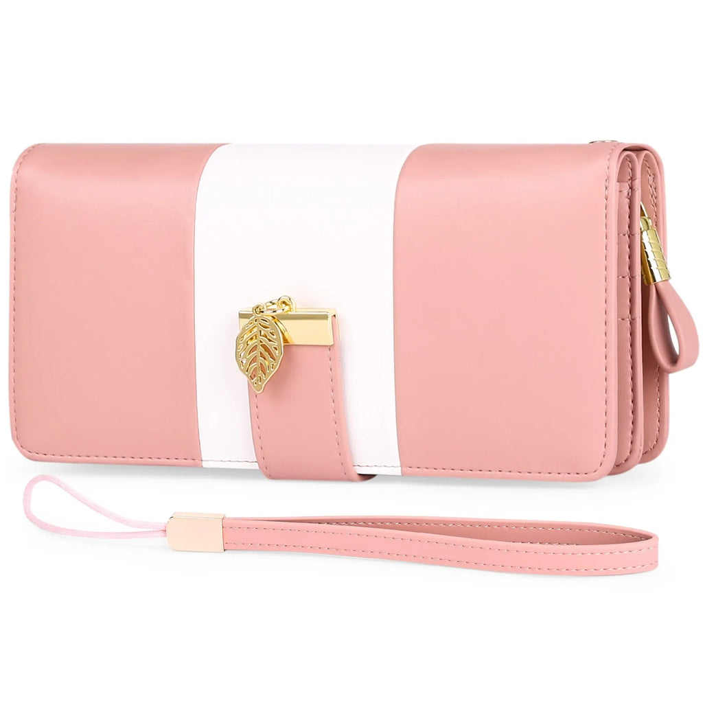 Anti-theft PU leather clutch bag with lock mechanism showing folded and unfolded states in midnight black colour