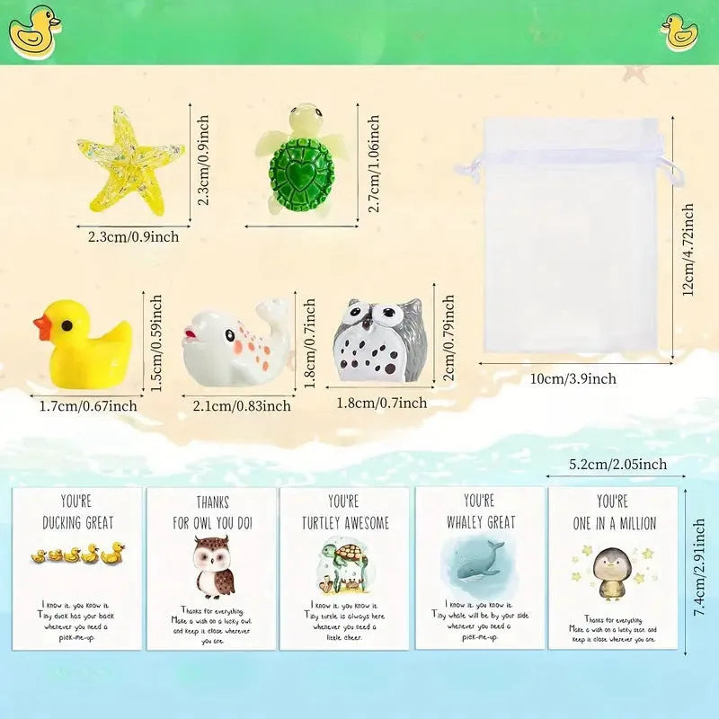 Set of resin memo cards with pun designs, available in quantities from 5 to 100 pieces