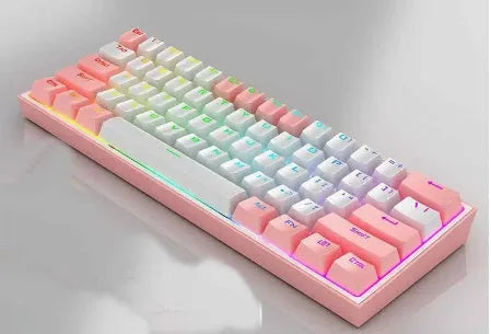 Red Dragon mechanical keyboard with red axis switches, RGB backlight, and three-mode wireless connection