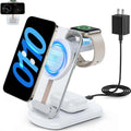 Transparent folding wireless charger with magnetic alignment charging three devices
