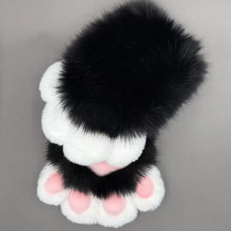 Nylon animal claw cosplay gloves in multiple colour options with free size fit and decorative extensions