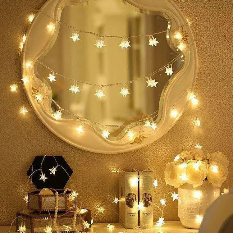 3 metre LED star light string with 20 warm white lights for outdoor holiday decoration
