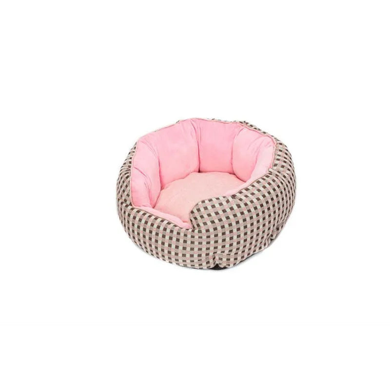 Octagonal pet bed with removable mats in grey colour for cats and small dogs