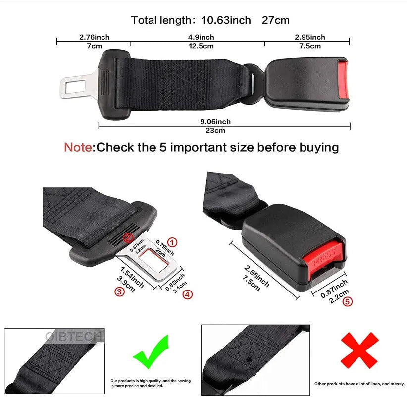 36cm black ribbon car seat belt extender for children and pregnant women