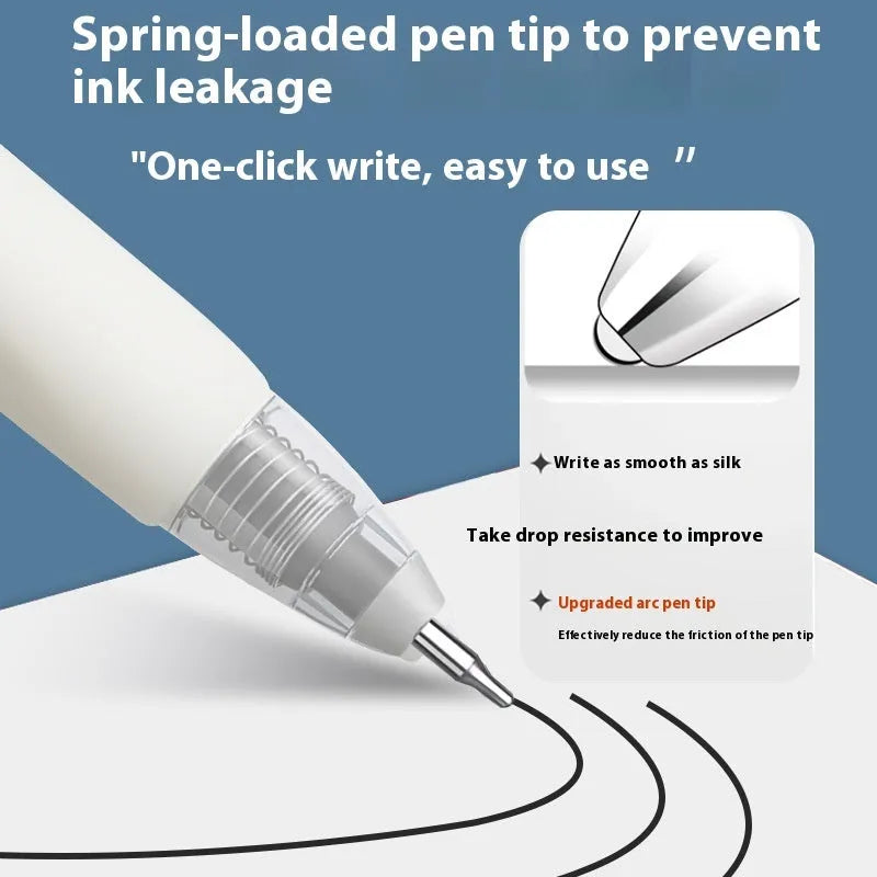 One Second Quick-drying Refill Neutral Push Bullet Pen Refill in black, red, blue, and ink blue colours with 500 m writing length