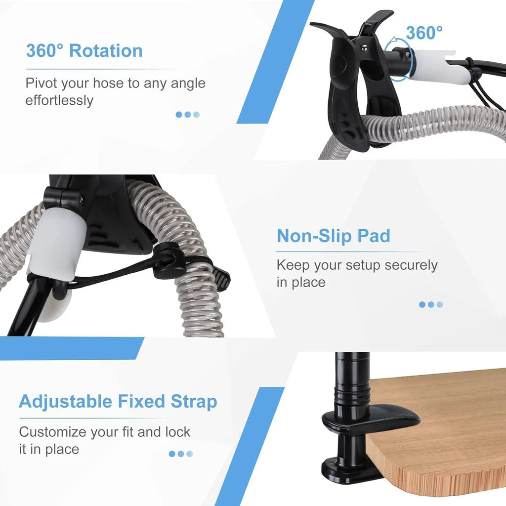95cm aluminium alloy ventilator hose bracket in black or white for bedside medical equipment mounting