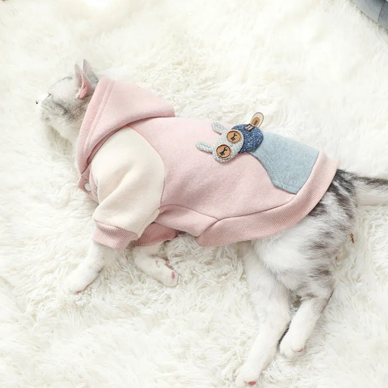Brown cotton pet sweatshirt for a dog, showing leisure-style design.