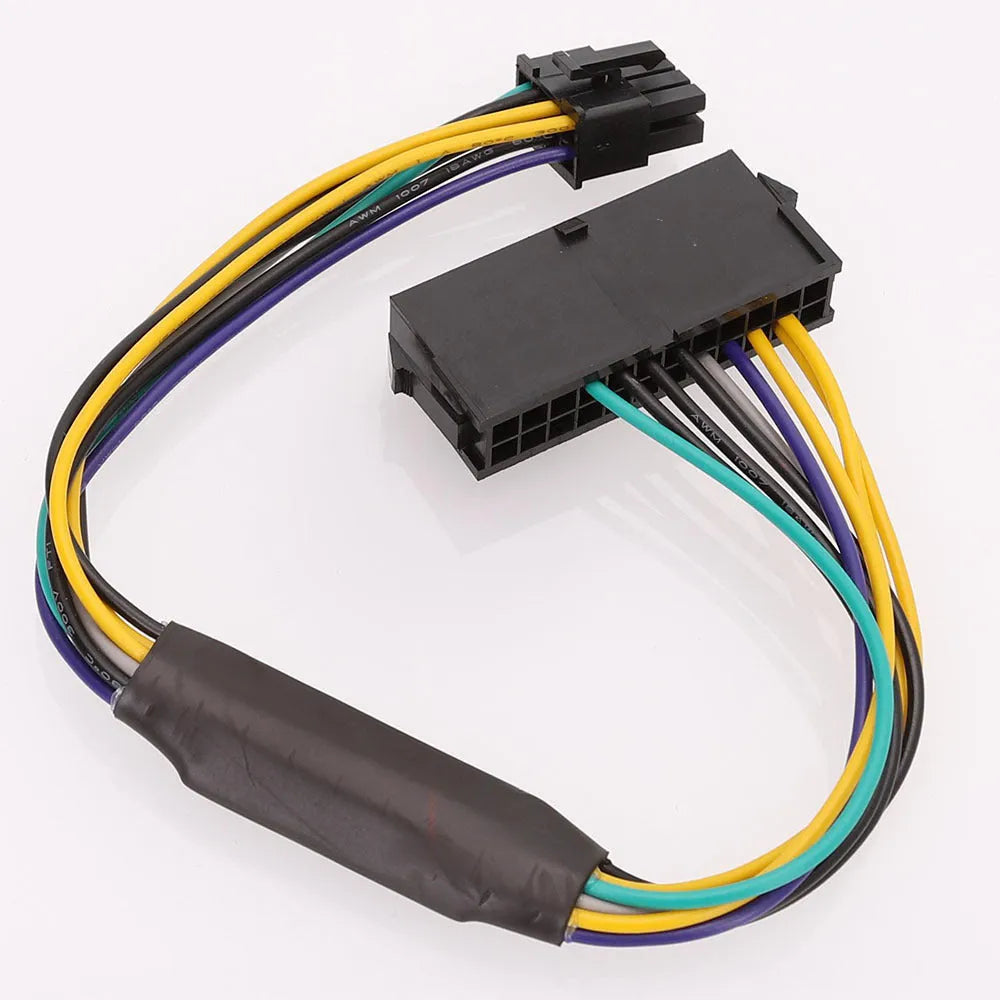 Black 8-pin to 24-pin ATX power adapter cable for DELL Optiplex desktop computers