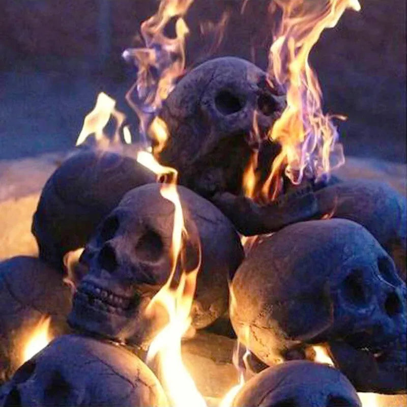 Skull BBQ resin Halloween ornament, American style, 10 x 7 x 8 cm, single decoration