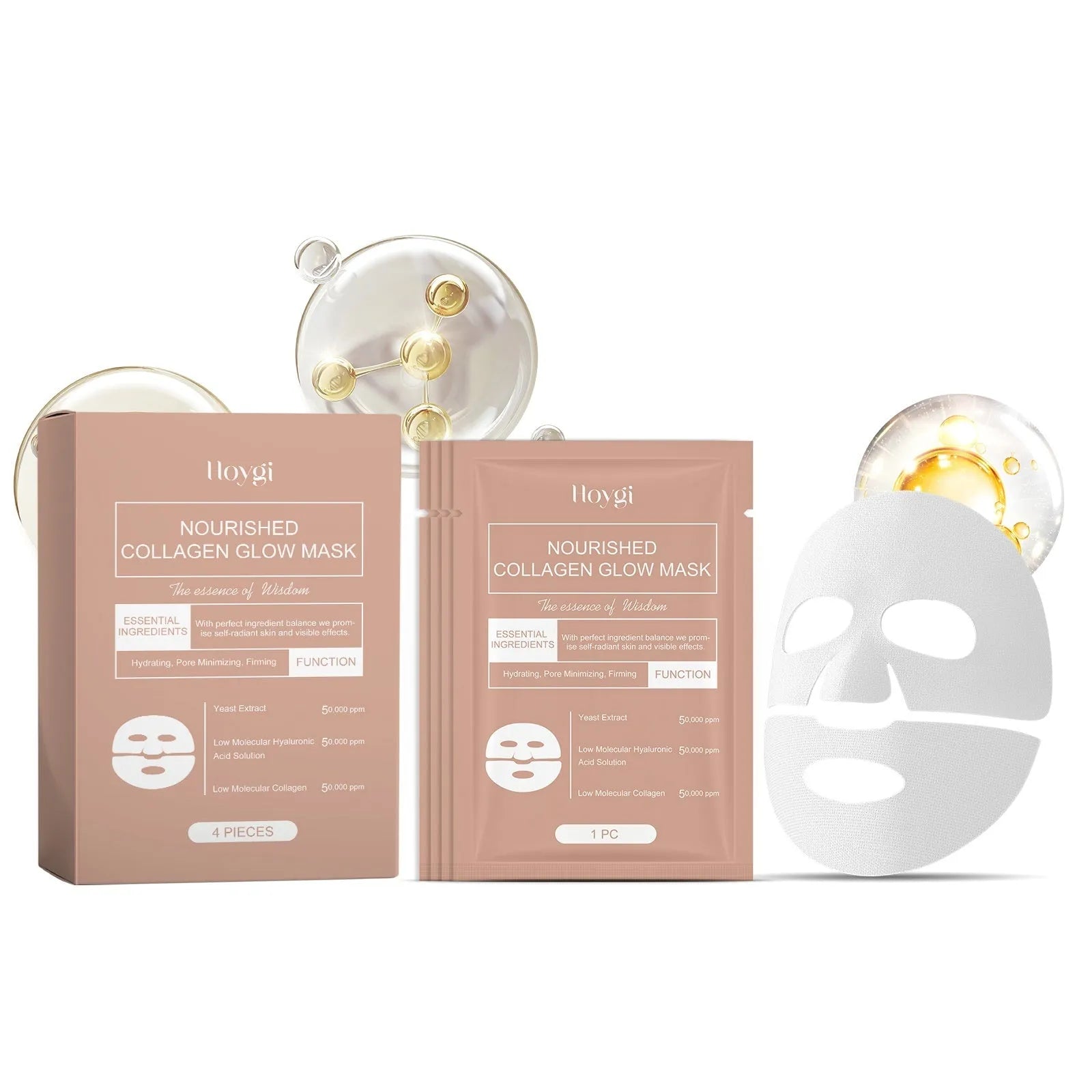 Nourished Collagen Glow Mask sheet facial mask with hyaluronic acid and collagen