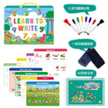 Montessori children's handwriting practice book set with erasable pens and reward stickers in gift box