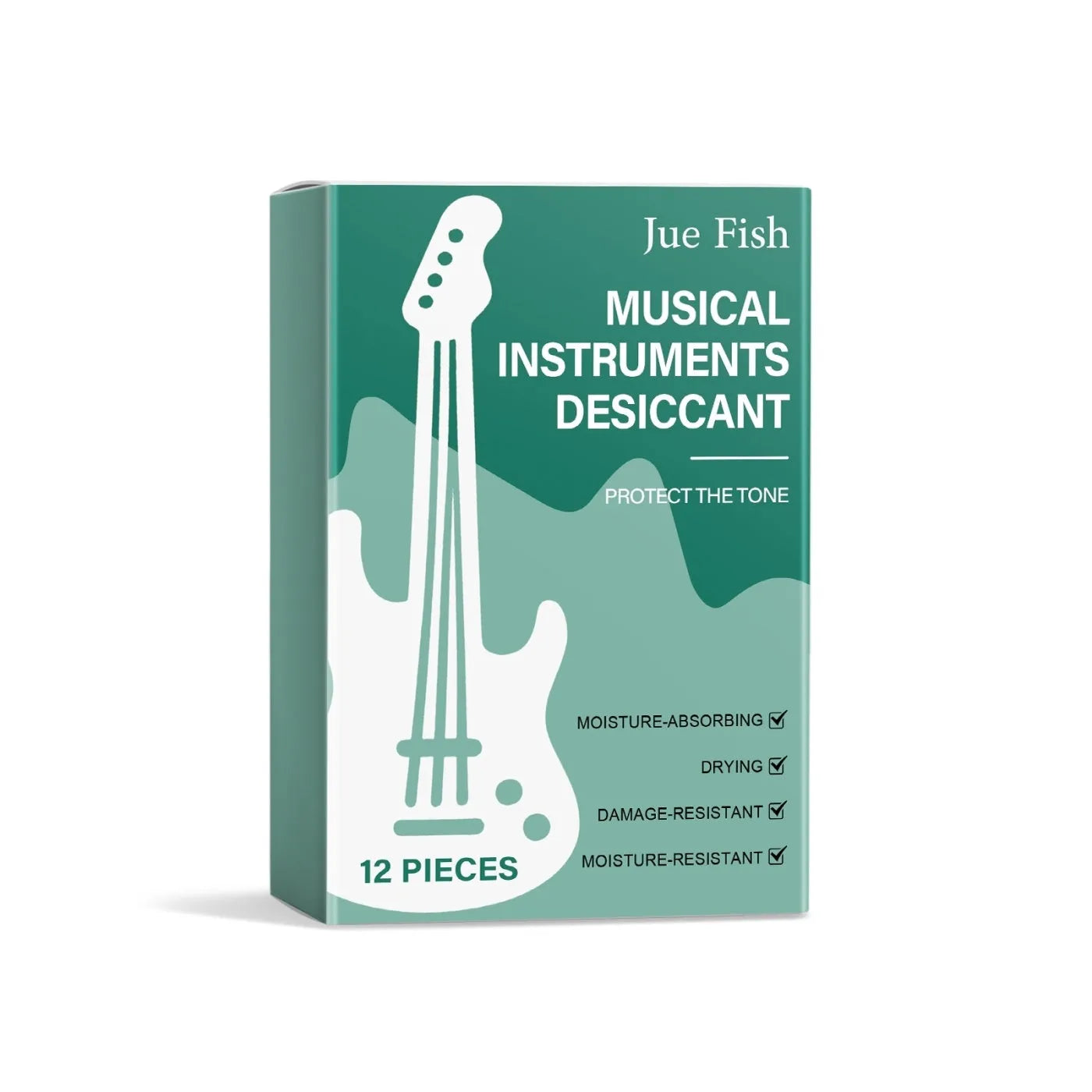 Musical instrument desiccant containing calcium chloride and wood pulp for humidity protection