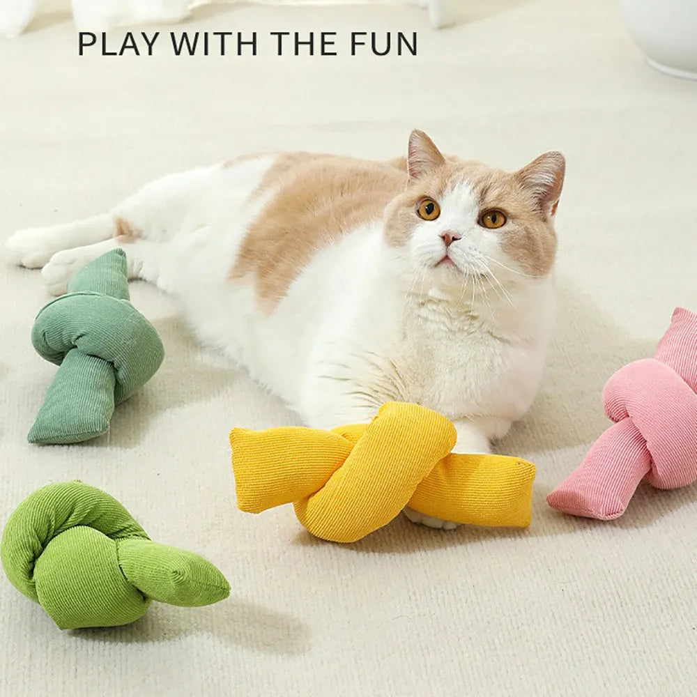 White knotted cotton dog rope toy for tug-of-war and dental care