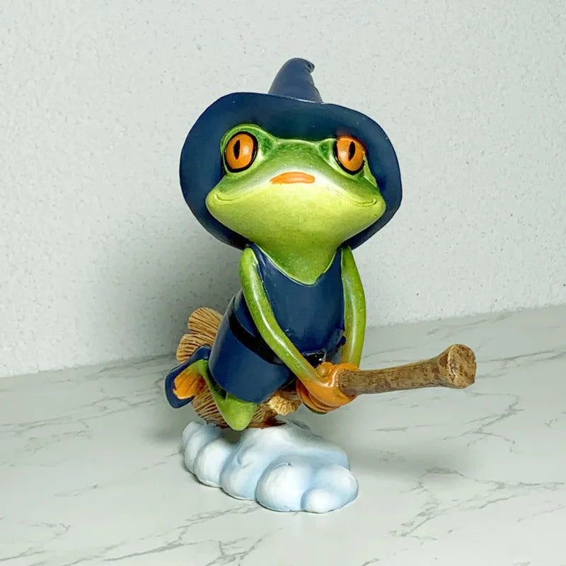 Magic Yoga Frog ornament showing 12cm height and RDW123 colour on shelf