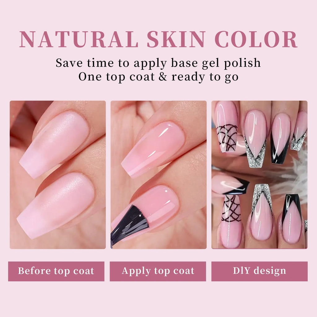 Removable nude nail stickers with seamless armour design displayed in various colour options