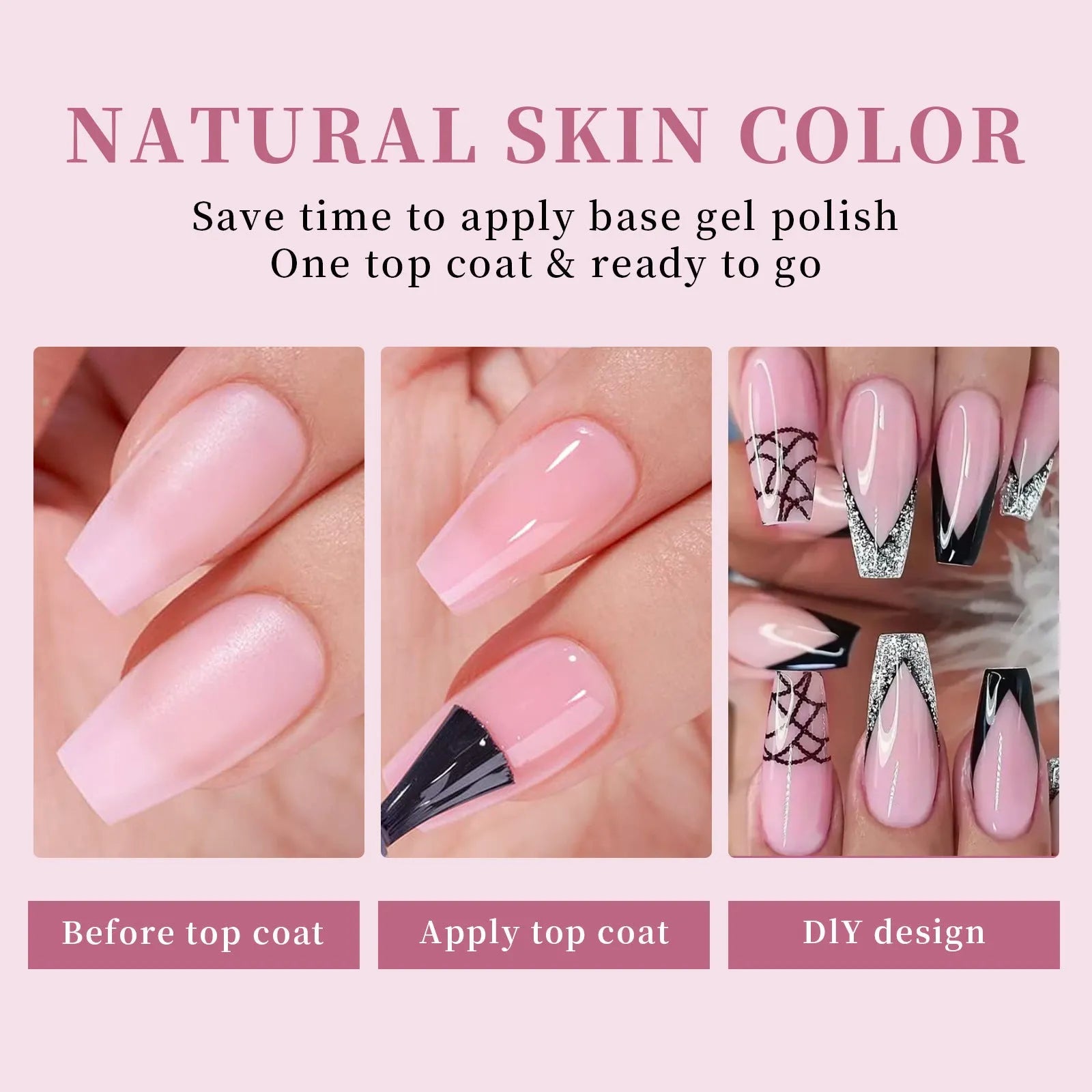 Removable nude nail stickers with seamless armour design displayed in various colour options
