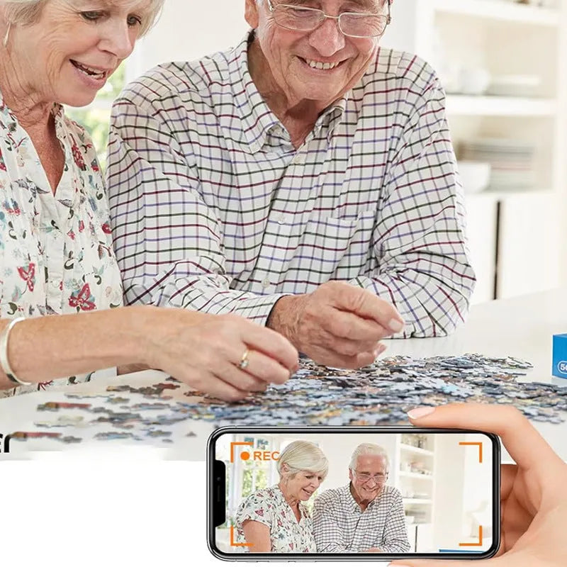 Black indoor smart security camera with WiFi connectivity for home monitoring applications