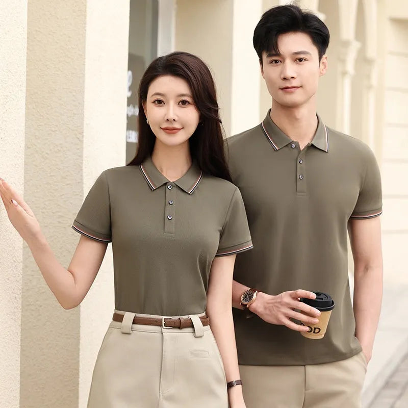 Men's ice silk polo shirt in multiple colours with copper ammonia fibre construction
