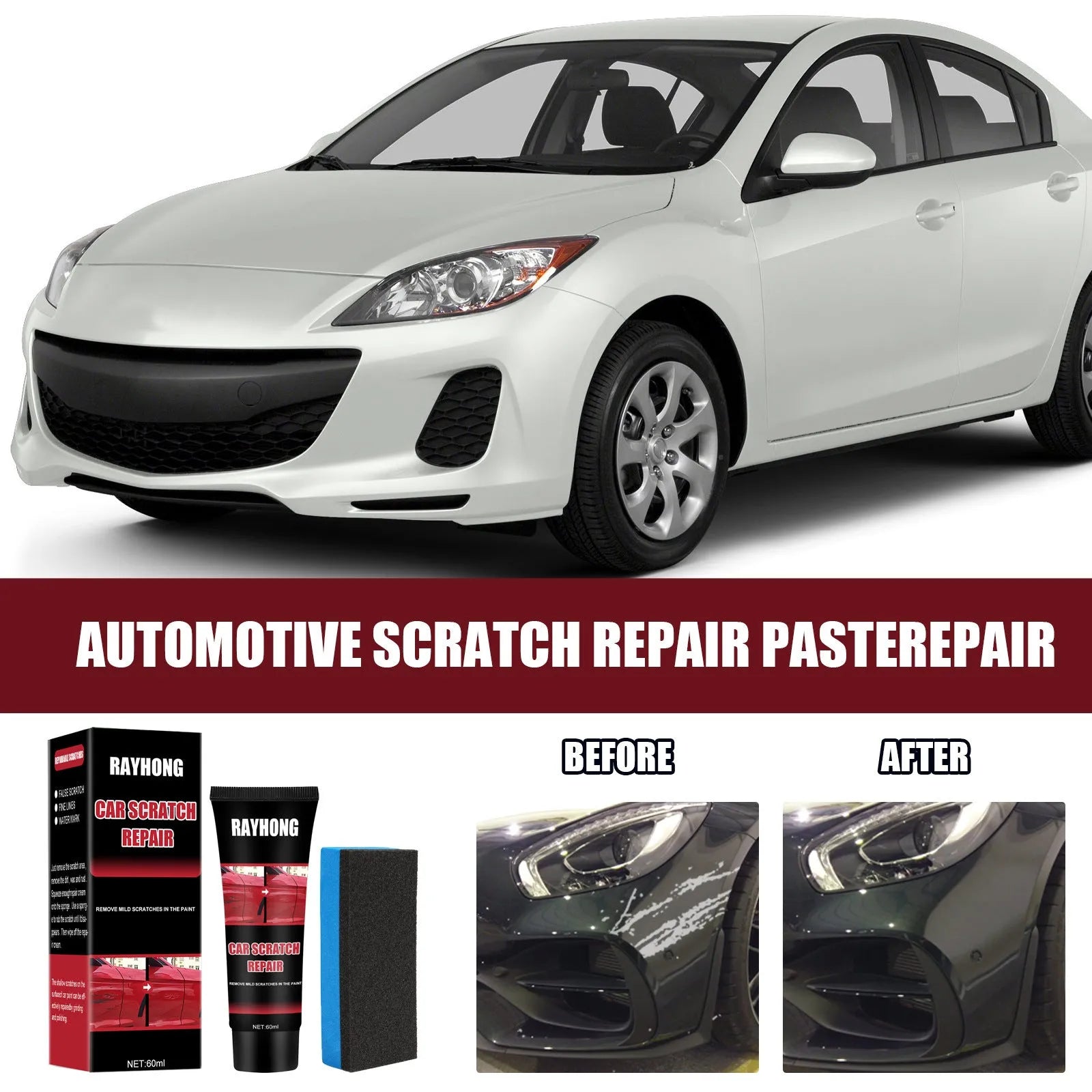 60ml bottle of car scratch removal repair wax for paint surface polishing.