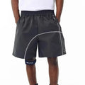Retro style men's drawstring shorts in polyester fabric available in dark grey, white and apricot colours