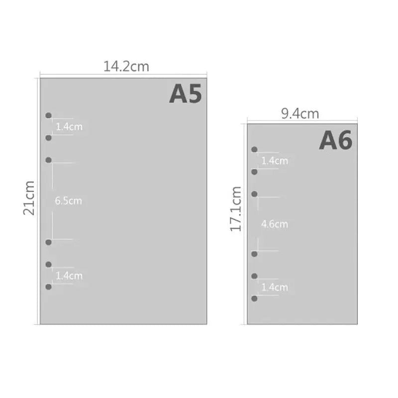 A5 6-hole loose-leaf refill with 40 sheets of Daolin paper in lined, blank, dot grid or square page styles.