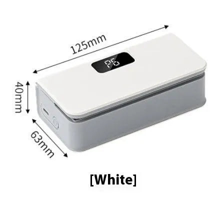 Small white portable heat sealing machine for plastic food bags on a kitchen counter.
