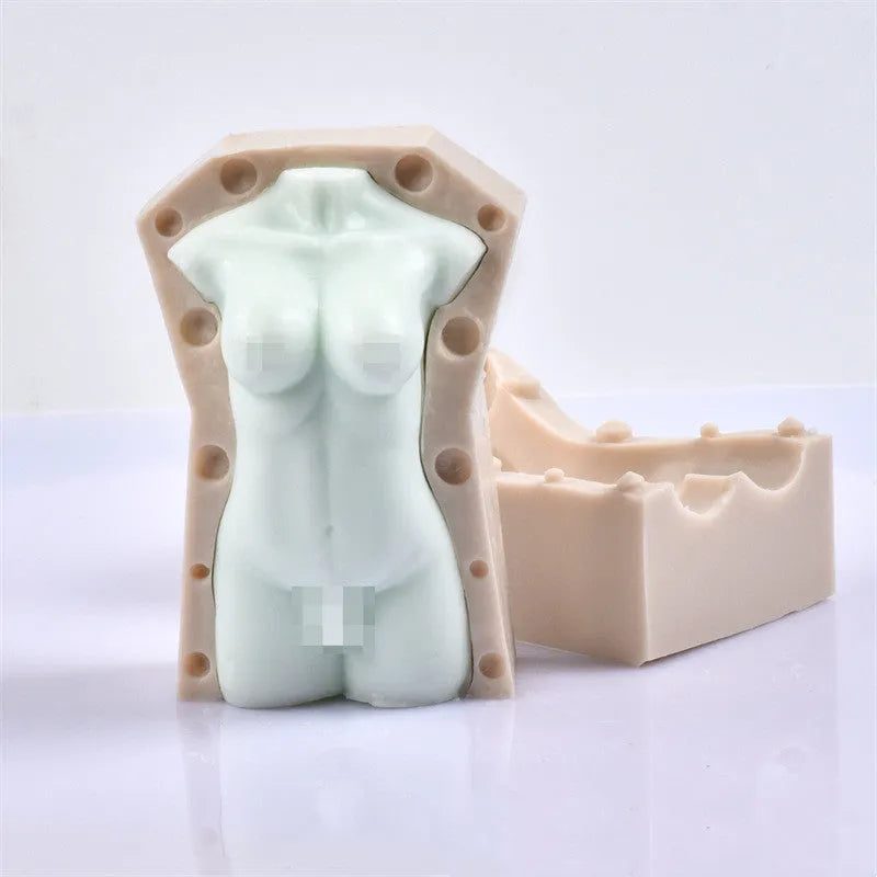 Geometric silicone candle mould for aromatherapy wax with 10cm and 14cm height sections