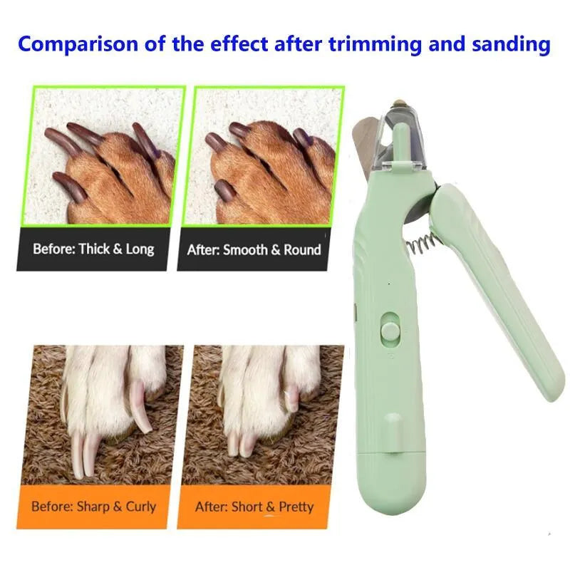2-in-1 pet nail clipper with LED light, stainless steel blades, 180 x 41 x 22 mm, for dogs and cats