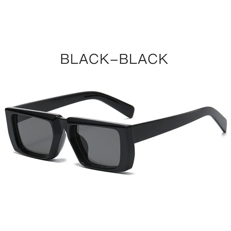 Y2K-inspired full-frame sunglasses with UV400 protection in multiple colour options including black, blue, and transparent grey