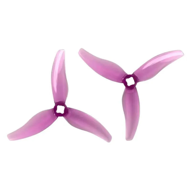 36-inch three-leaf FPV paddle blade in PVC, under 30cm, transparent gray, green, or purple