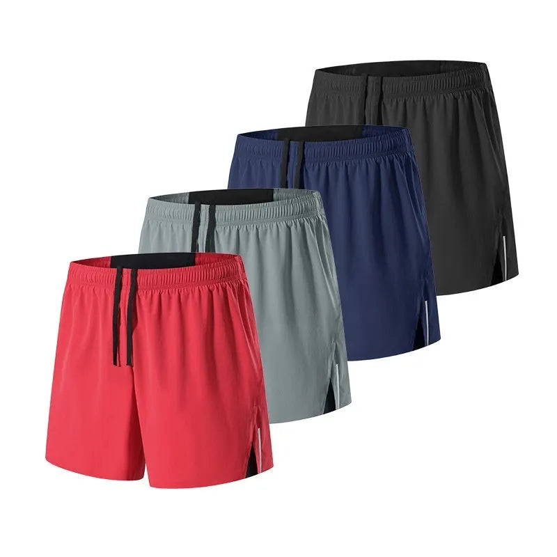 Men's off-road running shorts in navy blue with quick-drying fabric and high-waist design for running