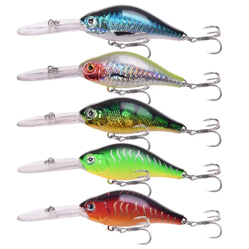 Floating Rock Little Fat Man deep diving fishing lure showing 10.5cm length and diving lip design