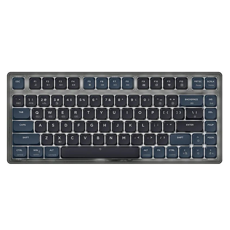 Ajazz AK832PRO mechanical keyboard with colour screen, green or tea colour options, and compact 81-key layout