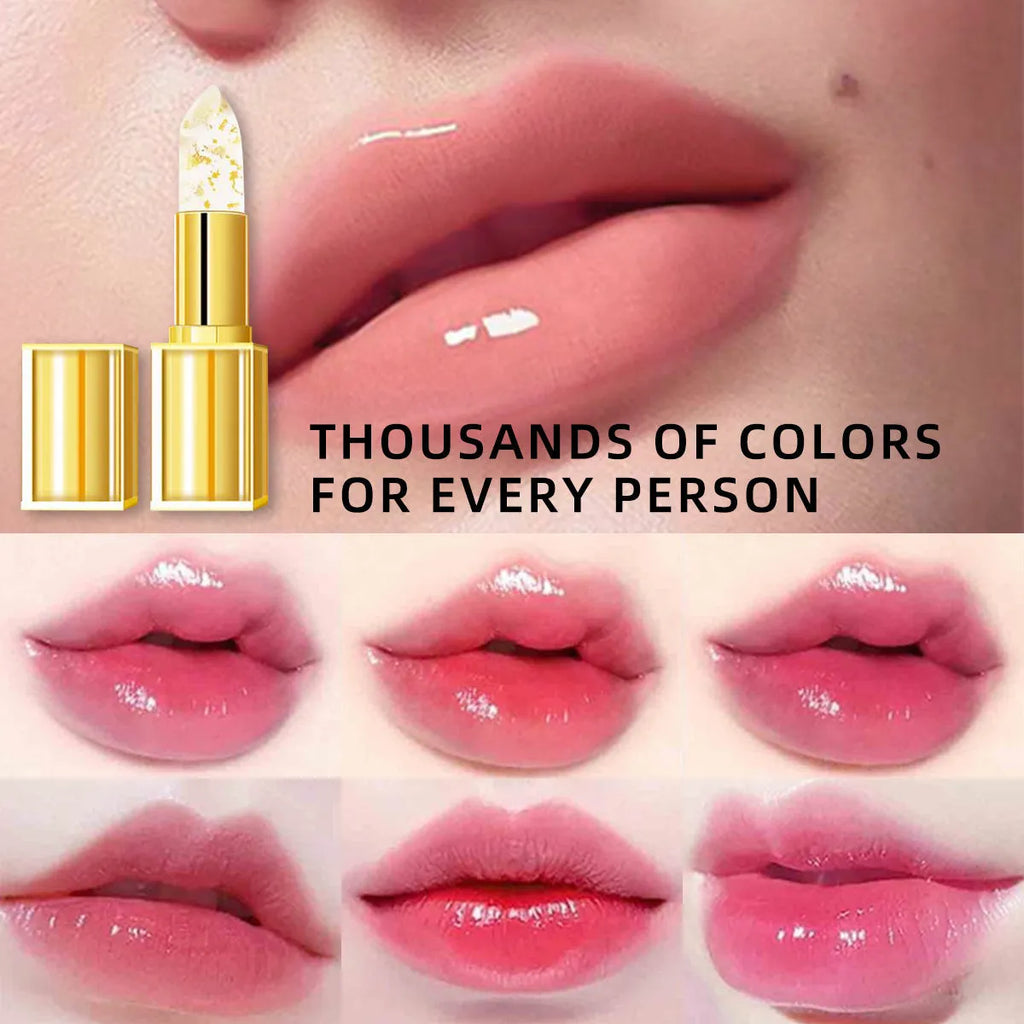 Colour-changing anti-smudge moisturising lipstick with gilding finish in YB1001 shade