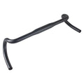 Black aluminium alloy road bike handlebar showing 420mm width and racing bend profile