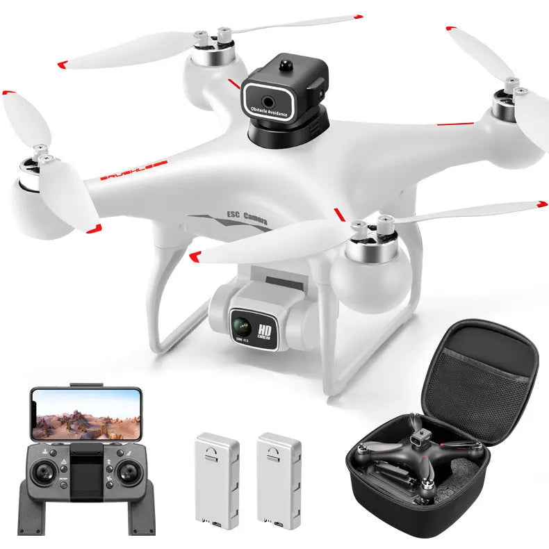 S116 black HD brushless UAV with four-side obstacle avoidance and camera in flight