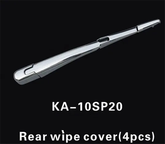 Four silvery ABS plastic rear wiper cover trims for Hyundai 2010 models on white background