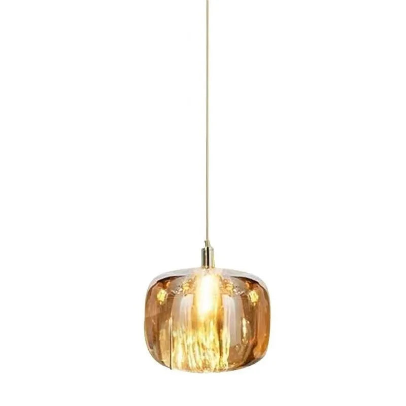 Postmodern crystal chandelier in Nordic style, available in small or large and amber, clear light, or smoky gray, 220V