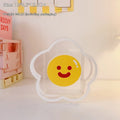 Square transparent acrylic stationery storage box with colourful character design on front