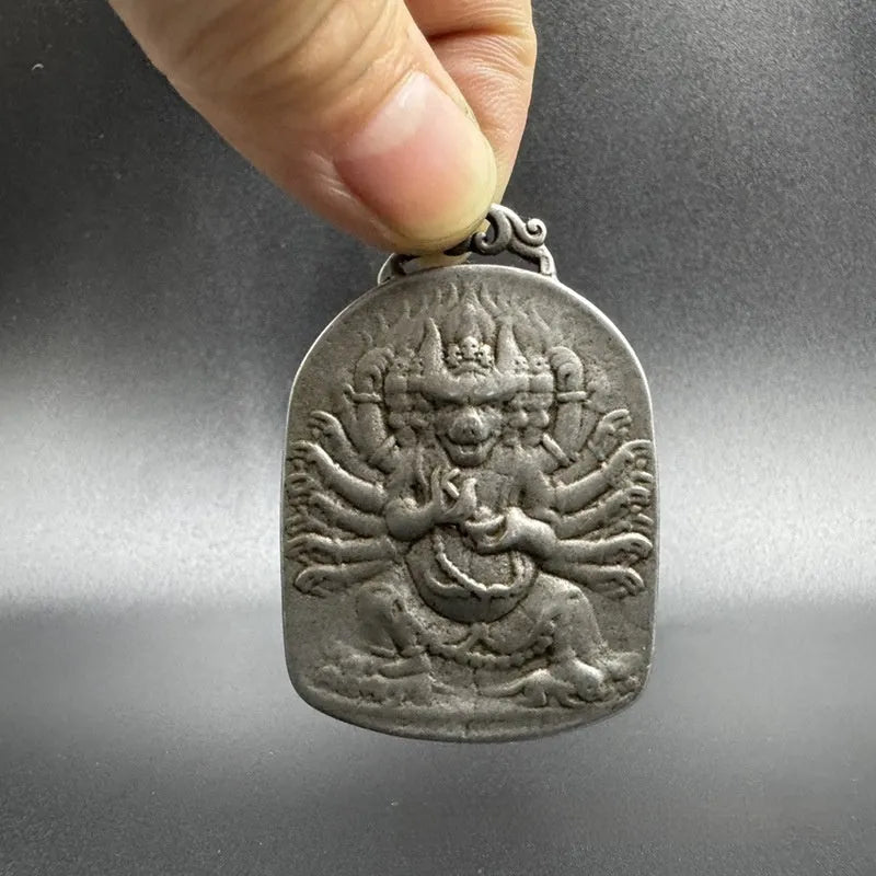 Chinese-style iron geometry pendant hanging ornament with traditional design patterns