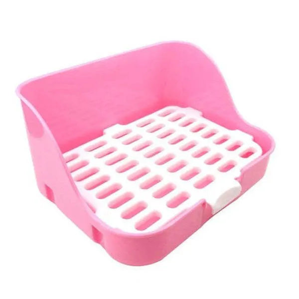 Large rabbit square toilet plastic litter tray 30cm x 22cm x 16cm in blue, pink, or yellow for cage use