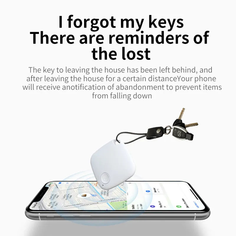 Diamond Global Locator Bluetooth tracker in black, showing compact 37mm by 5mm size for keys and pets