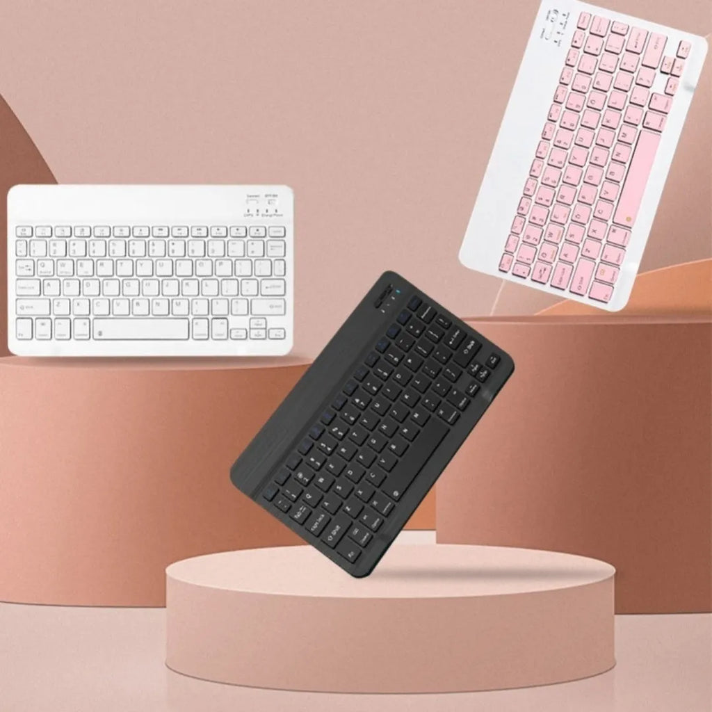 10-inch Bluetooth keyboard and mouse set in black colour with USB linker and battery