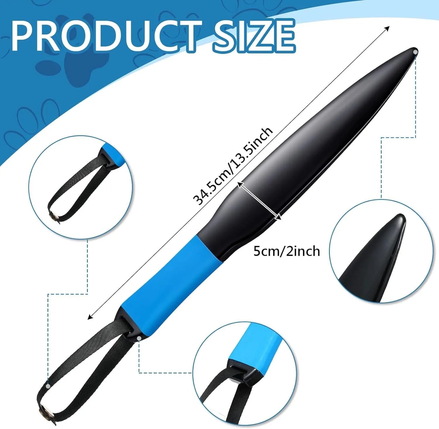 35cm blue-handled dog break stick for training small medium dogs with 90-degree jaw rotation