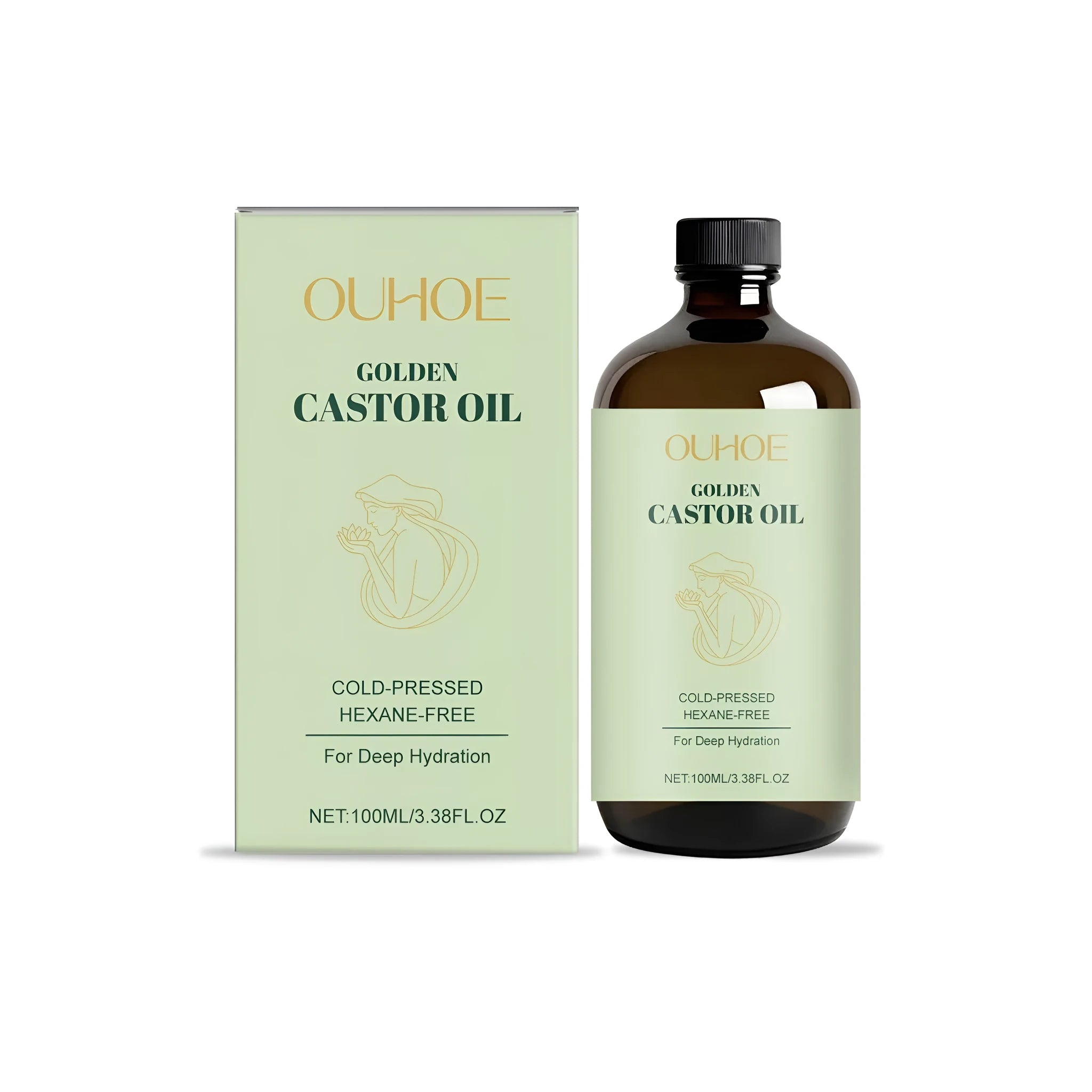 100ml bottle of Golden Castor Oil skin care oil with castor seed oil and jojoba seed oil